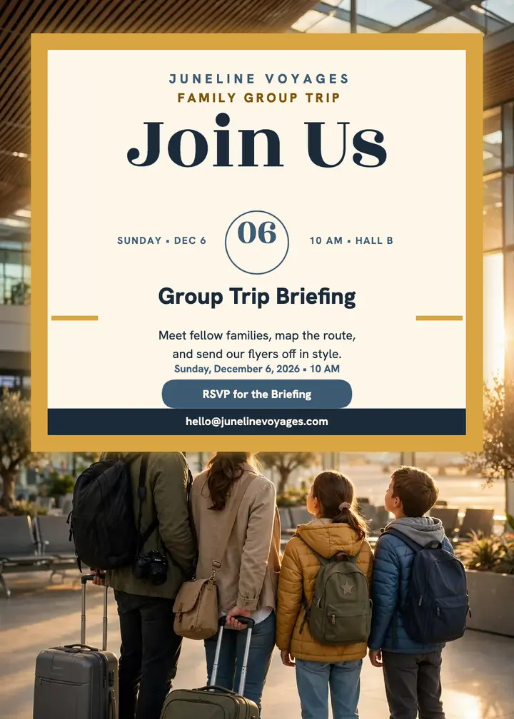 Sunlit terminal family briefing invitation template