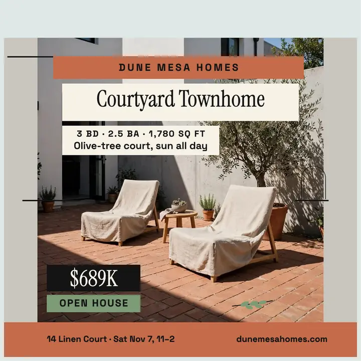 Dune Mesa sunlit courtyard townhome post template
