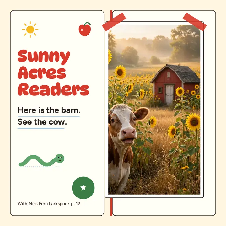 Sunny Acres Readers podcast cover template
