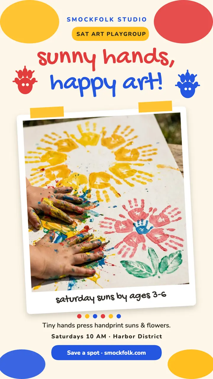 Smockfolk sunny hands art playgroup story template