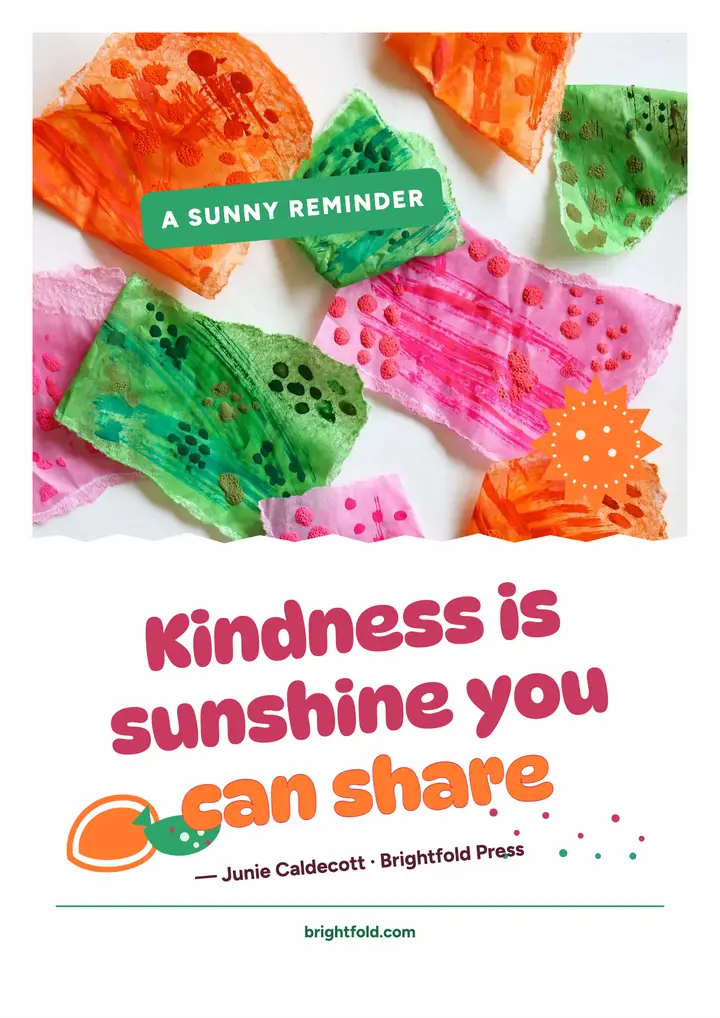 Sunny kindness collage flyer: kindness quote flyer template