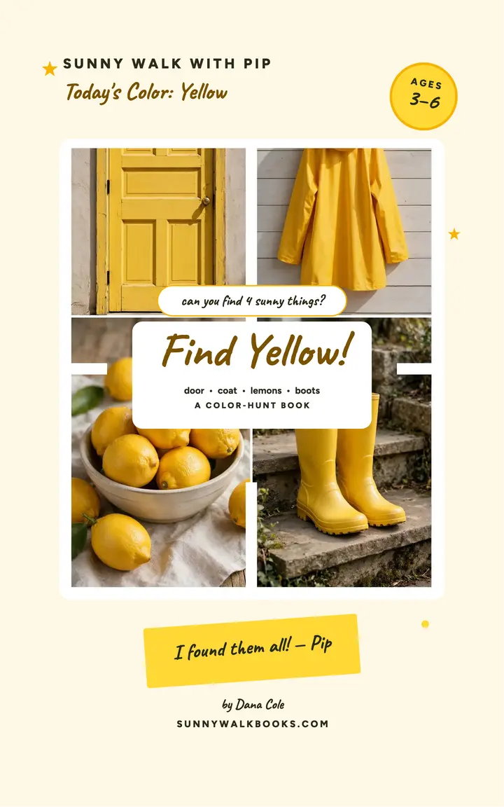 Sunny Walk with Pip yellow hunt ebook template