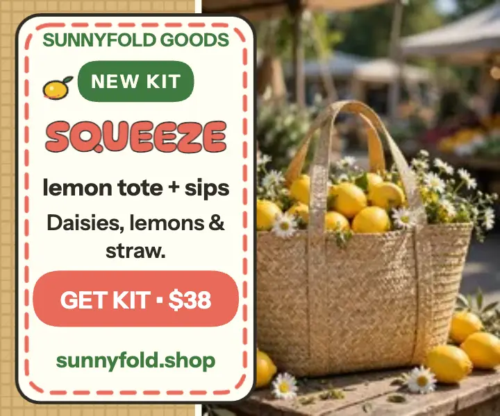 Sunnyfold lemonade tote kit launch ad template
