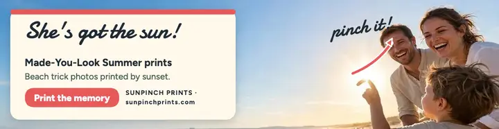 Sunpinch beach sun trick billboard: beach memory billboard template
