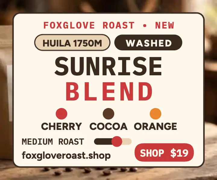 Sunrise Blend coffee launch ad template