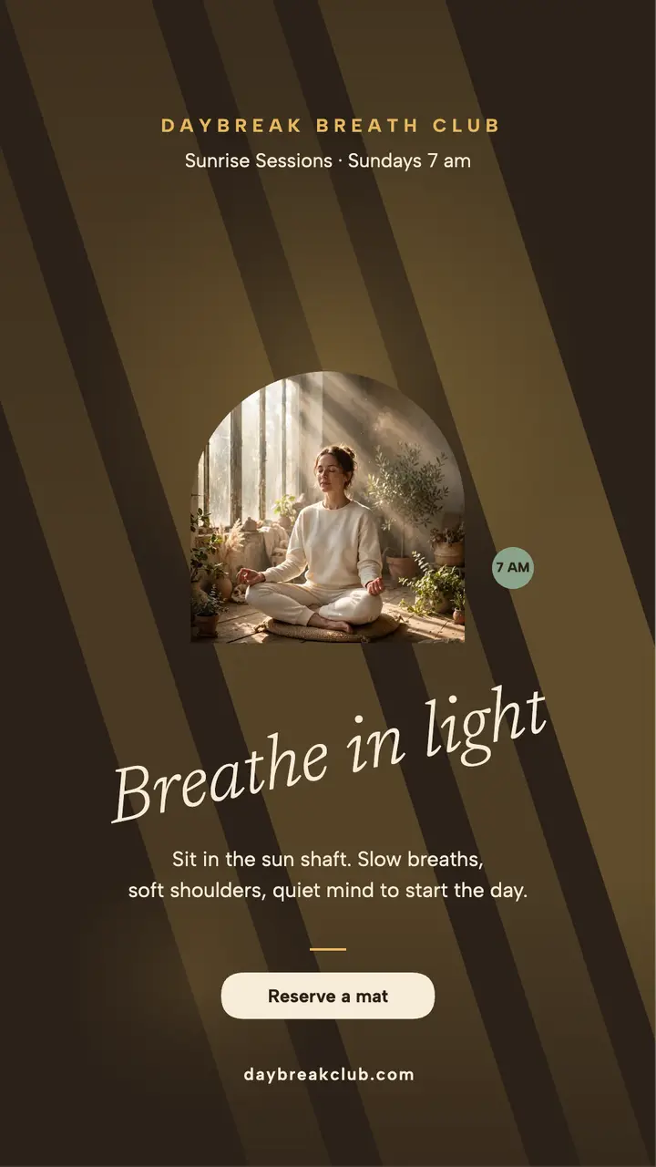 Daybreak Breath Club sunrise story template