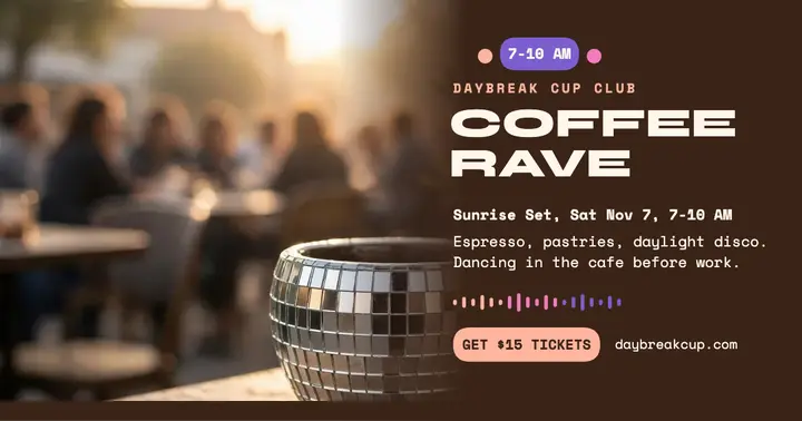 Daybreak Cup Club coffee rave post template