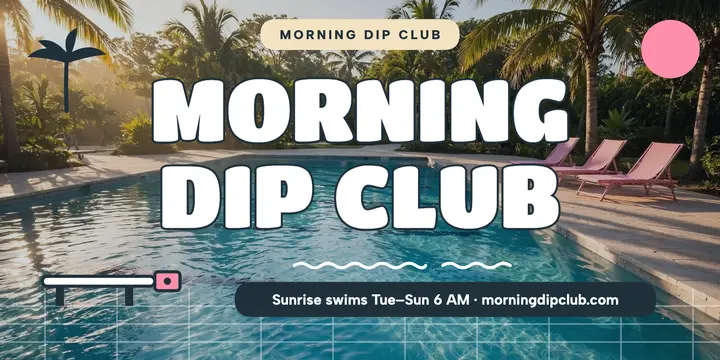 Morning Dip Club sunrise swim post template