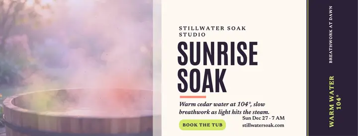 Stillwater sunrise soak breathwork cover template