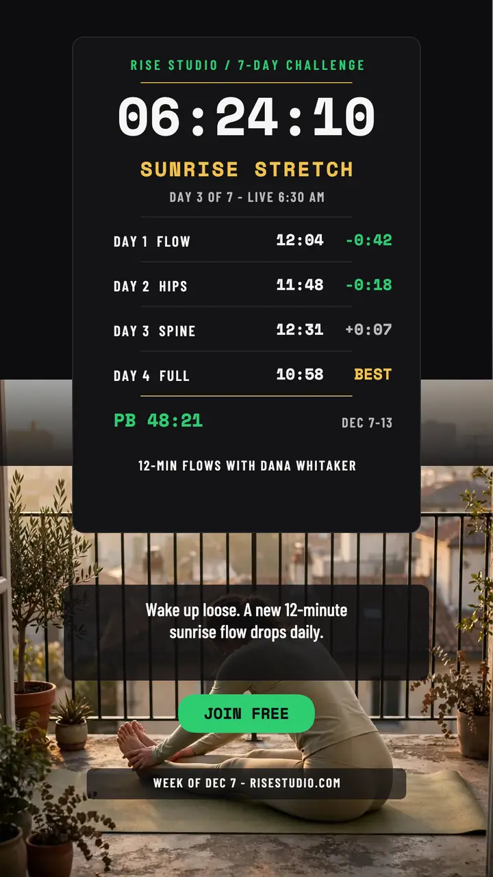 Sunrise stretch challenge speedrun story template