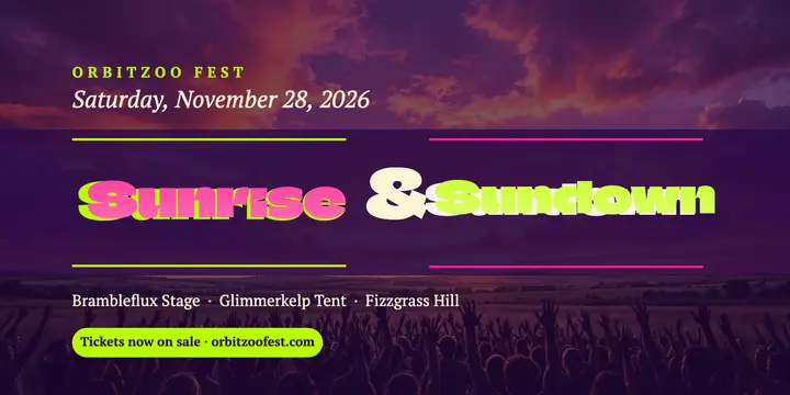 Orbitzoo Fest Sunrise & Sundown festival post template