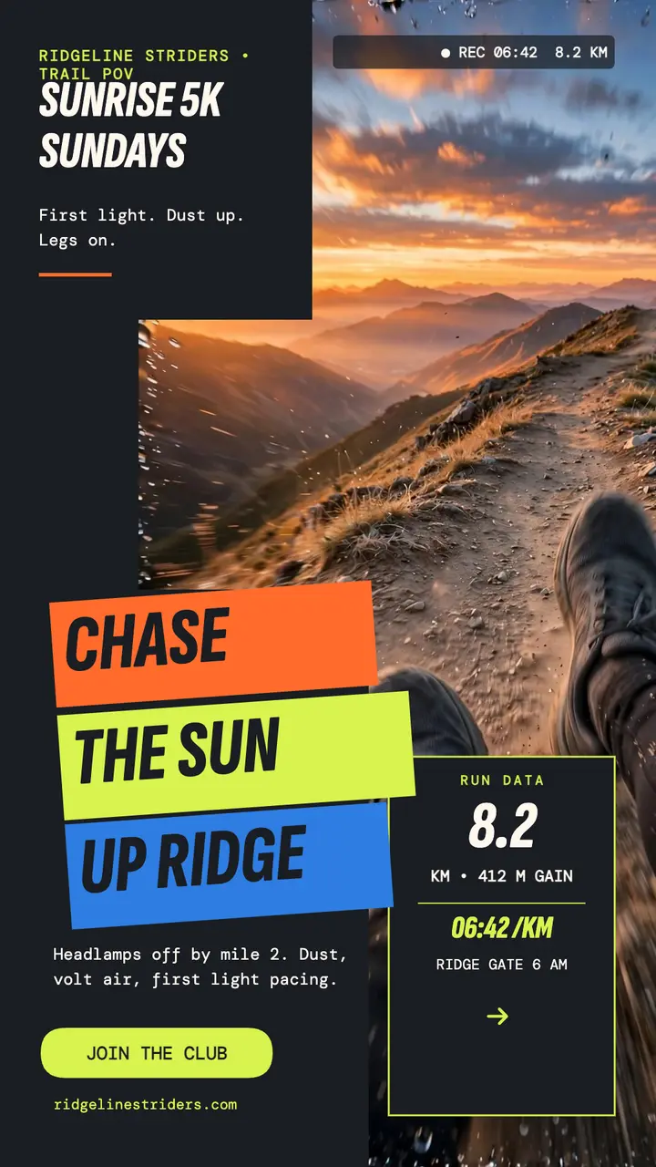 Ridgeline Striders sunrise run story template