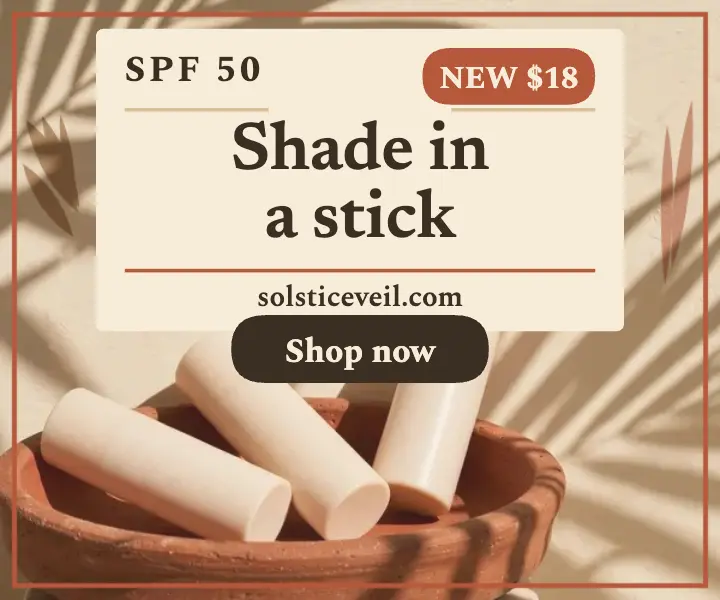 Solstice Veil sunscreen stick sun shadow ad template