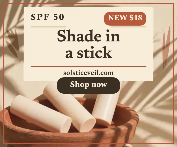 Solstice Veil sunscreen stick sun shadow ad template