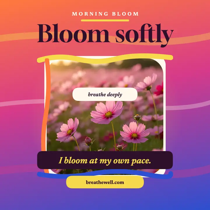 Sunset bloom wellness affirmation post template