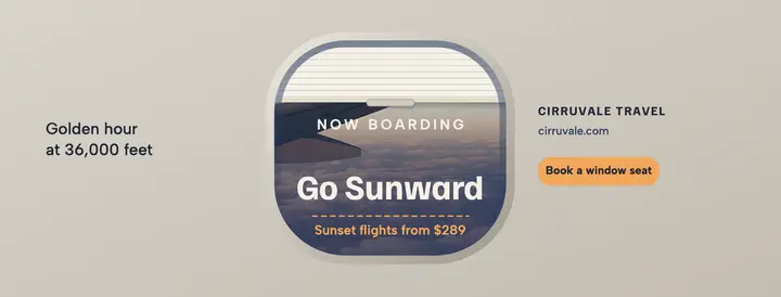 Cirruvale sunset flight sale plane-window cover template