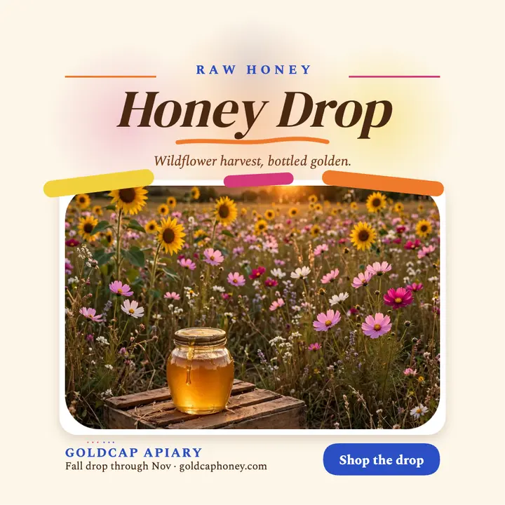 Goldcap honey drop pastel post template