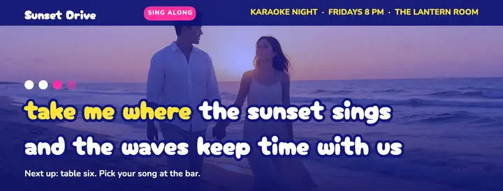Karaoke night lyric screen facebook cover template