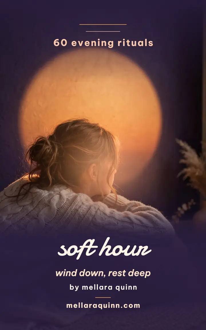 Soft Hour evening rituals ebook cover: wellness ebook cover template