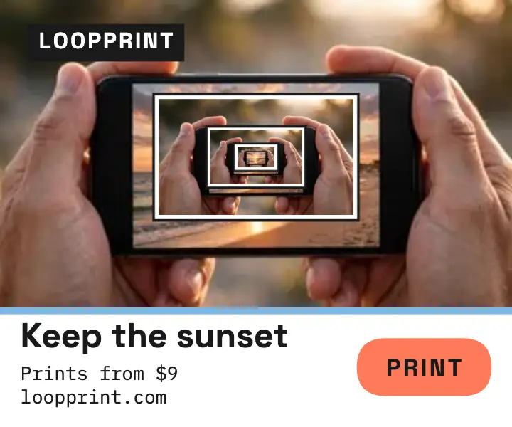 Loopprint sunset print loop ad template