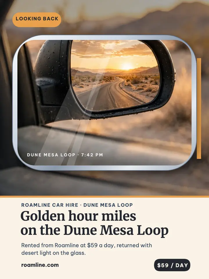 Sunset mirror road trip look-back template
