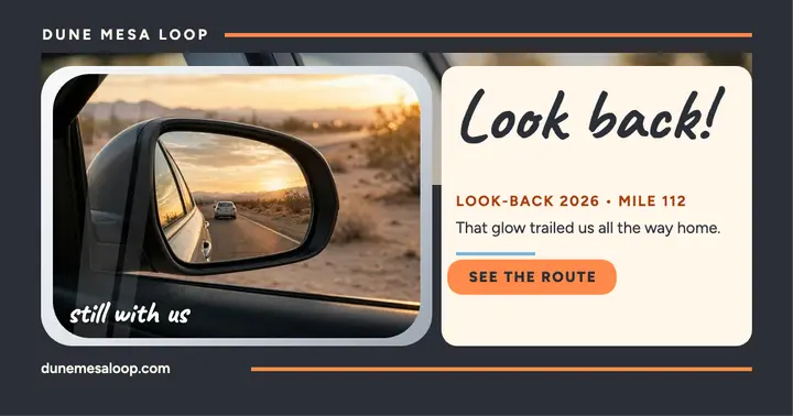 Sunset mirror road trip look-back post template