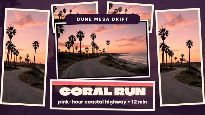 Sunset palm road trip thumbnail template