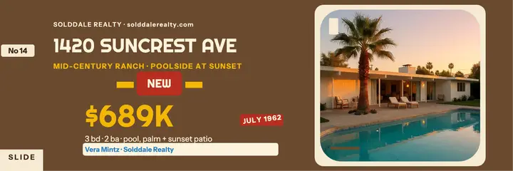 Sunset ranch slide header, Solddale: real estate header template
