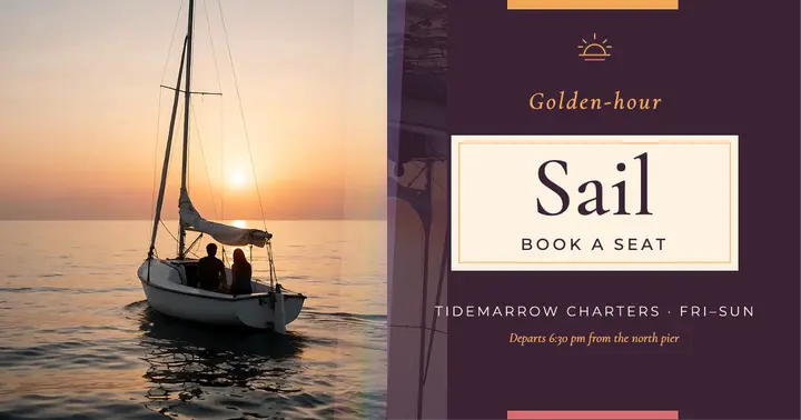 Tidemarrow sunset sail charter prism post template