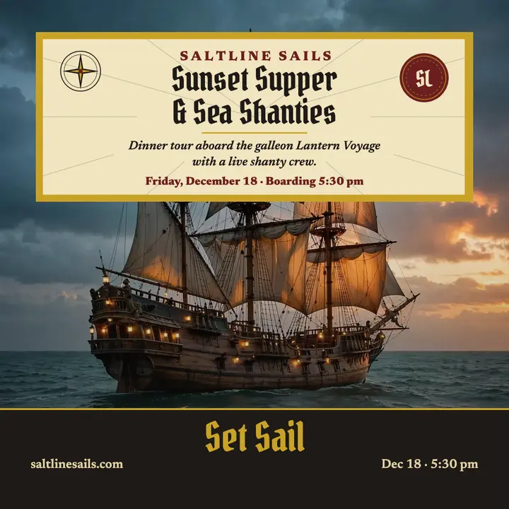 Saltline Sails sunset supper square post template