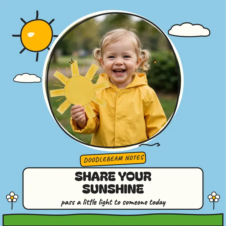 Share your sunshine doodle quote post template