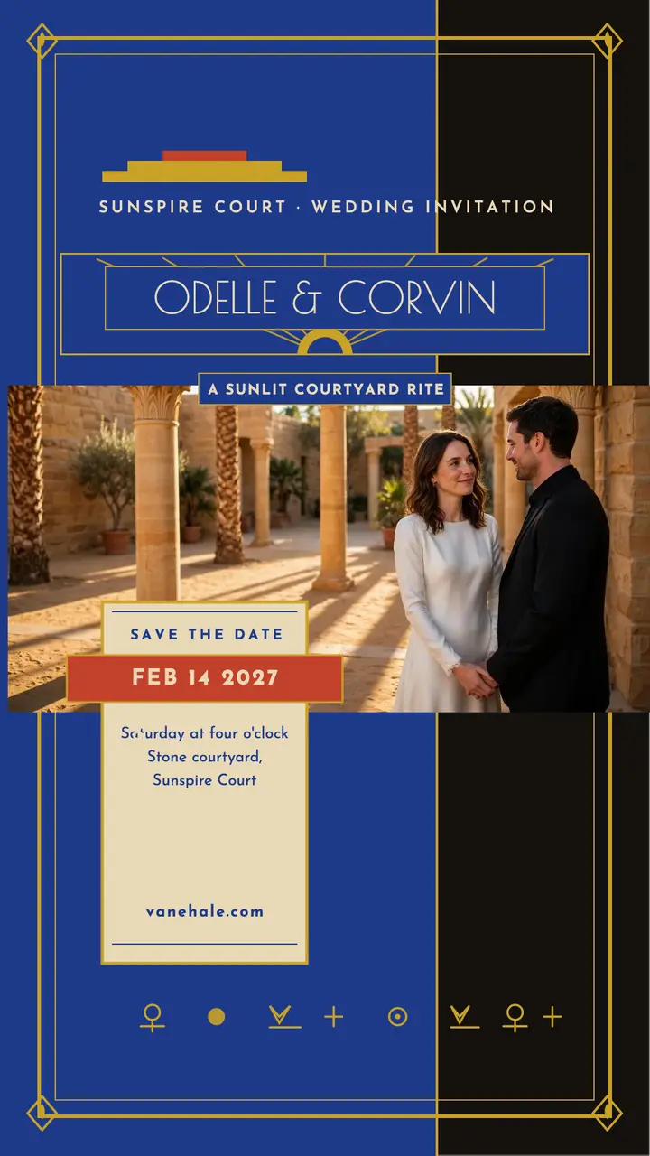 Odelle Vane and Corvin Hale gilded wedding story template