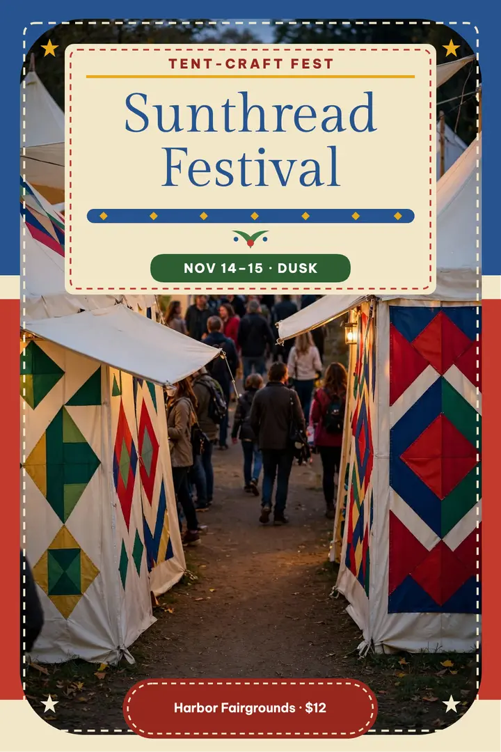 Sunthread Tent Festival applique poster template