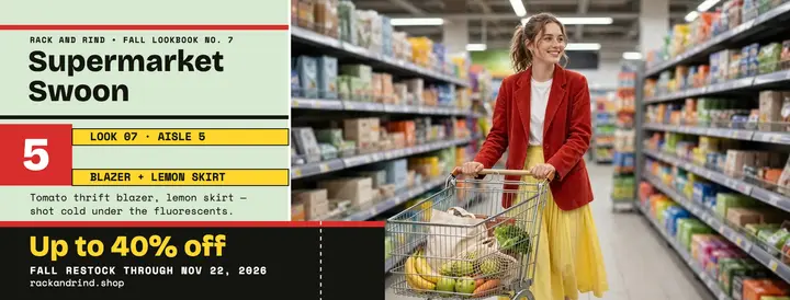 Rack and Rind supermarket lookbook cover template