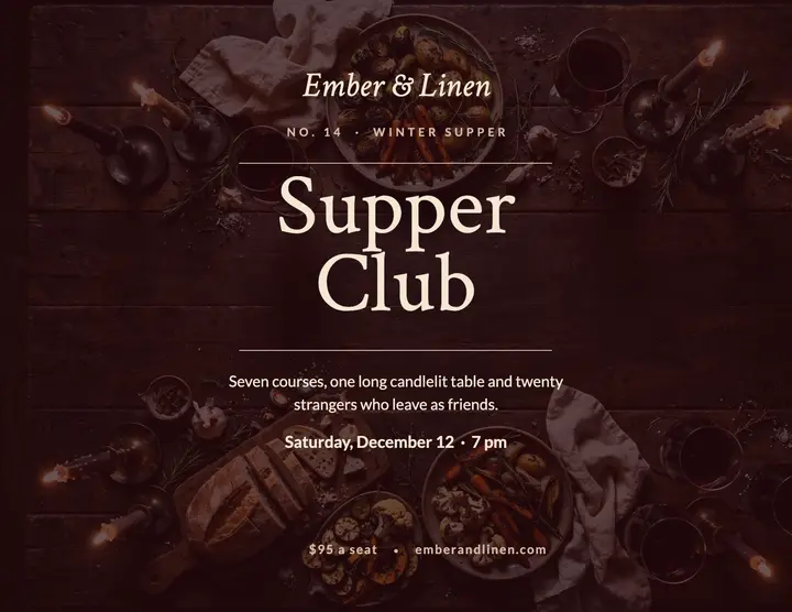 Supper club flyer template