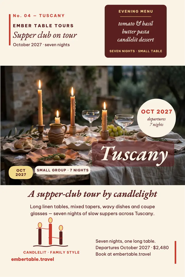 Ember Table Tuscan supper tour poster template