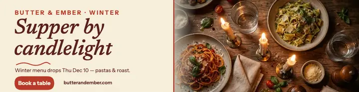 Butter and Ember winter menu billboard template