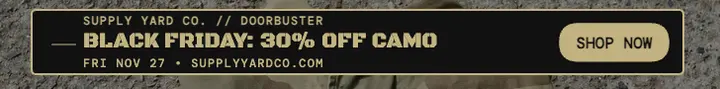 Supply Yard Co. camo Black Friday leaderboard template