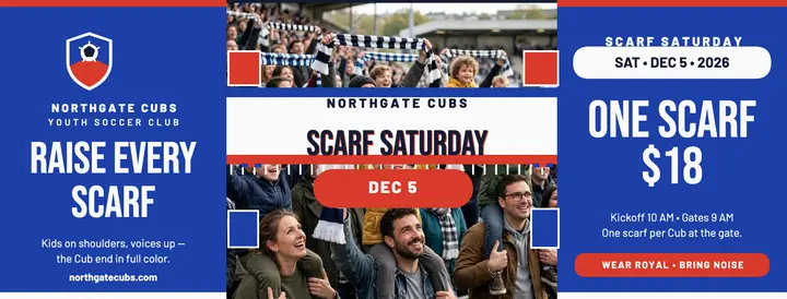 Northgate Cubs scarf Saturday cover template