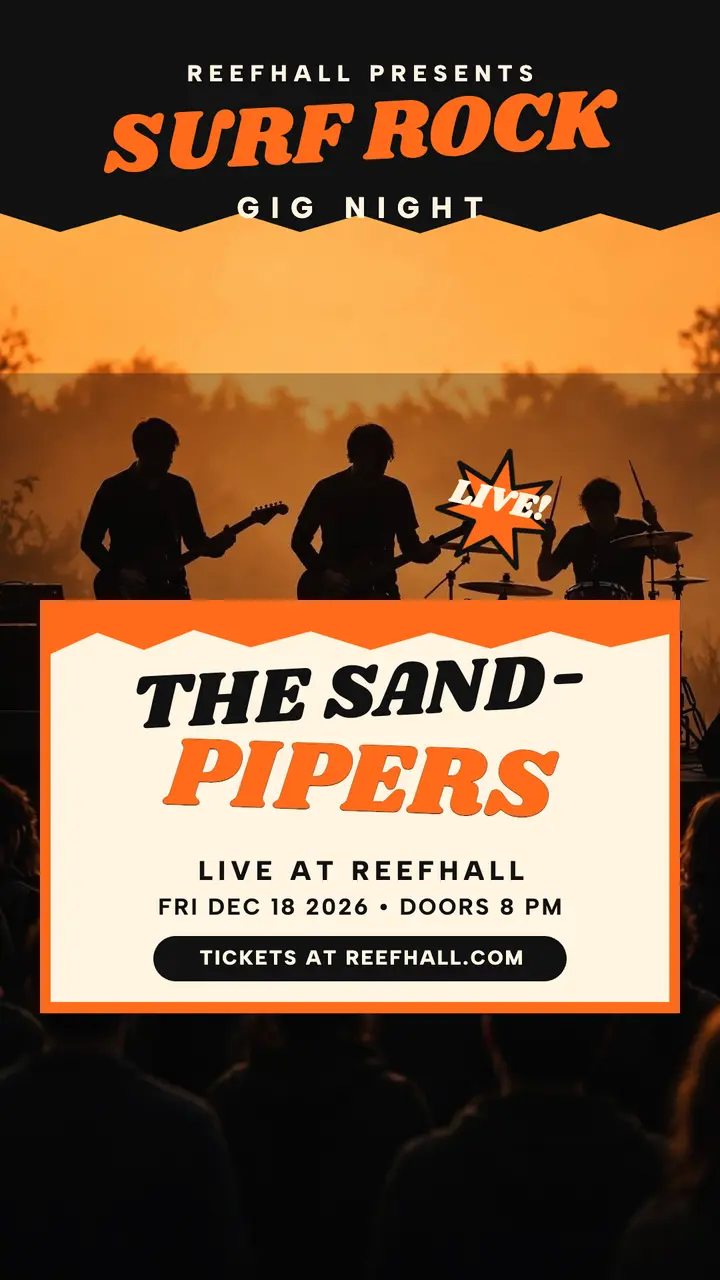 Sandpipers surf rock night story template