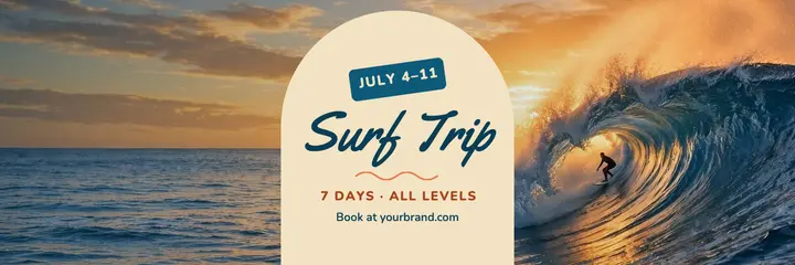 Sunset surf trip header template