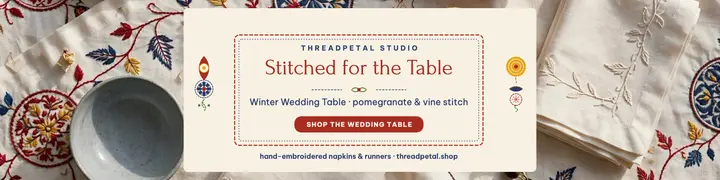 Threadpetal embroidered table linen banner template