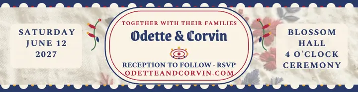 Odette and Corvin suzani wedding billboard template