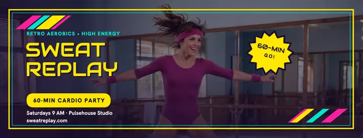 Sweat Replay 60-min cardio party cover template