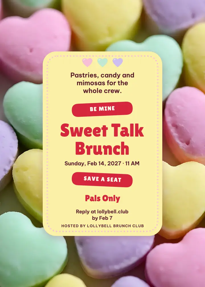 Sweet Talk candy hearts brunch invitation: brunch invitation template