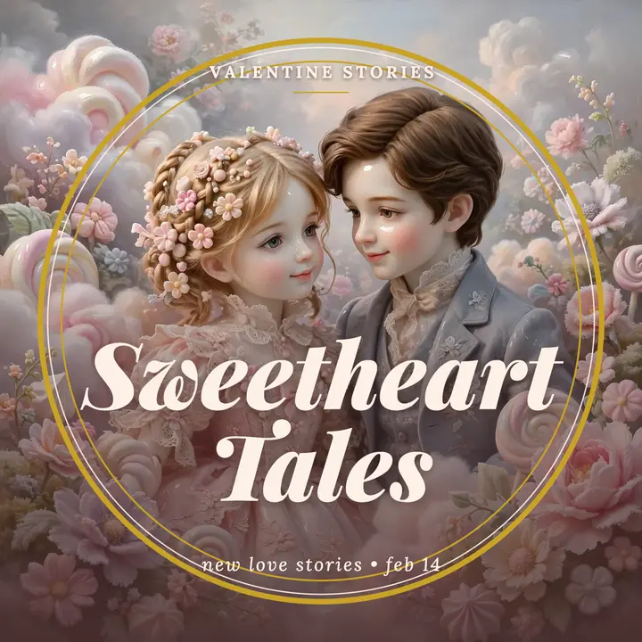 Sweetheart Tales: valentine podcast cover template