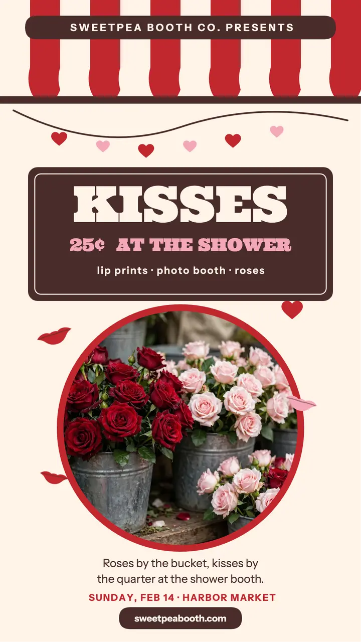 Sweetpea kissing booth shower story template