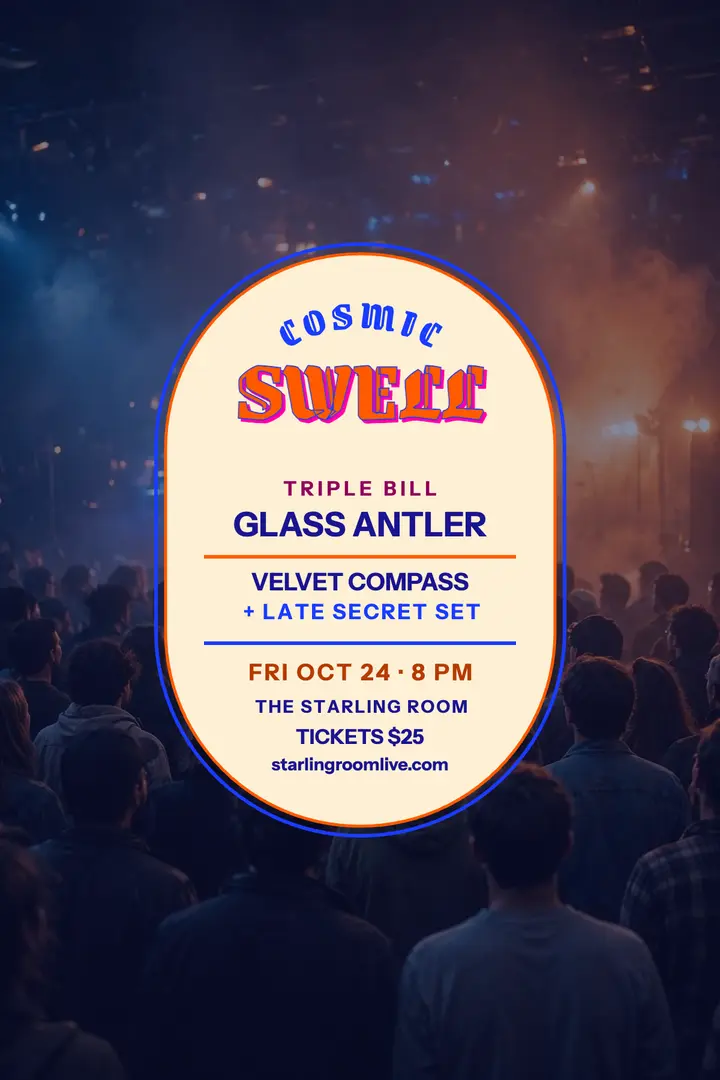 Cosmic Swell psych-rock poster, Starling Room template