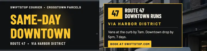 Swiftstop Courier route LinkedIn banner: courier linkedin banner template