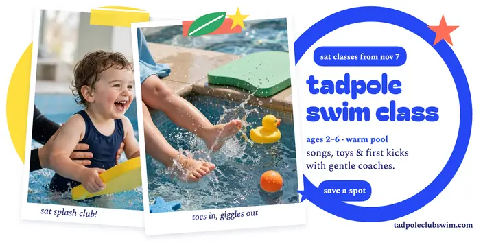 Tadpole Club weekend swim cutout post template